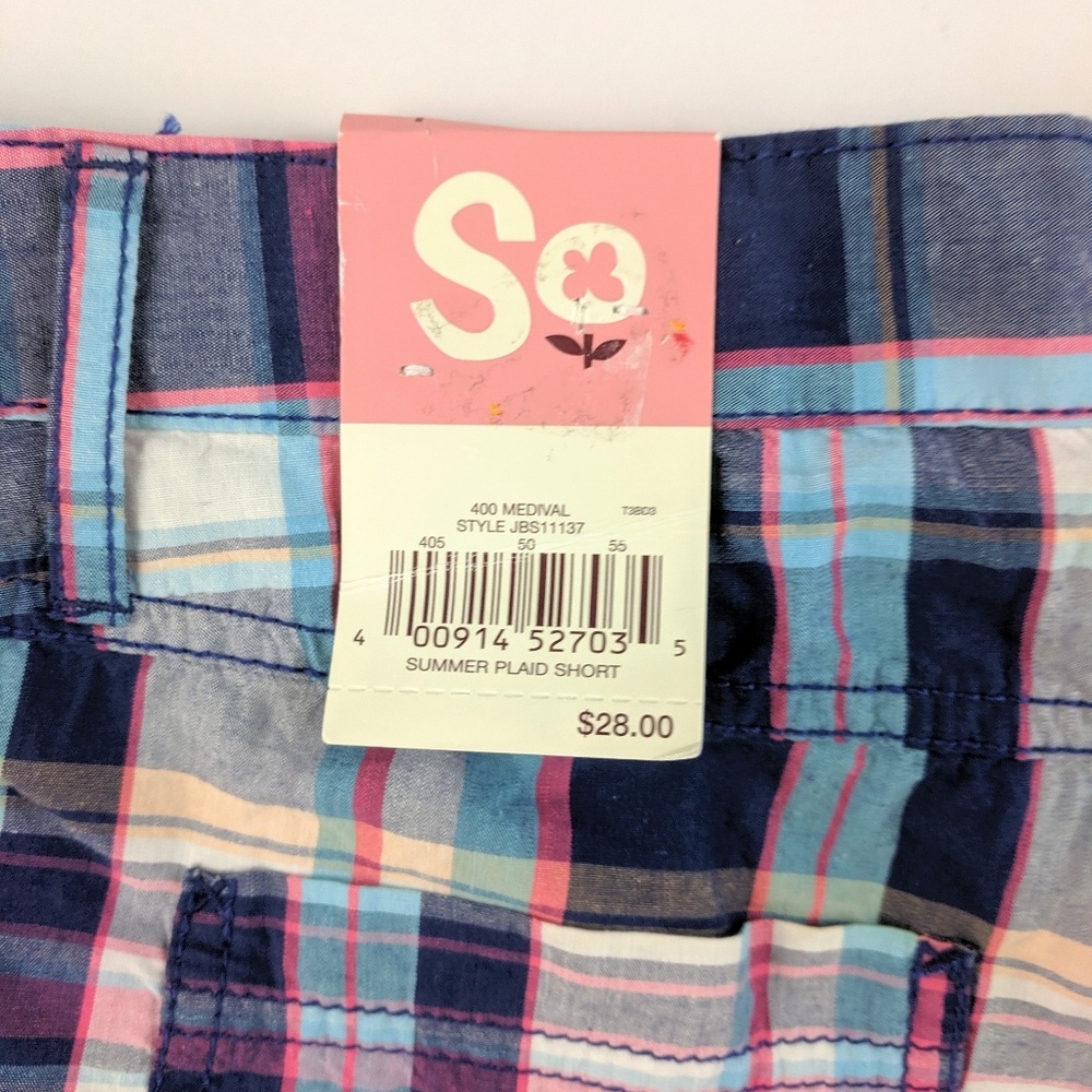 SO Plaid Blue Shorts 7 NWT - Picture 7 of 7